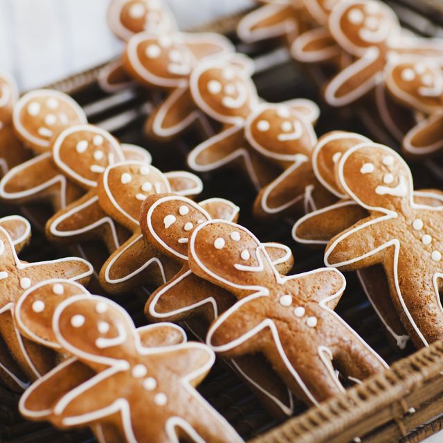 close up of gingerbread men cookies