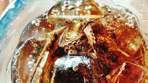Close-Up Of Ice Cubes In Drink