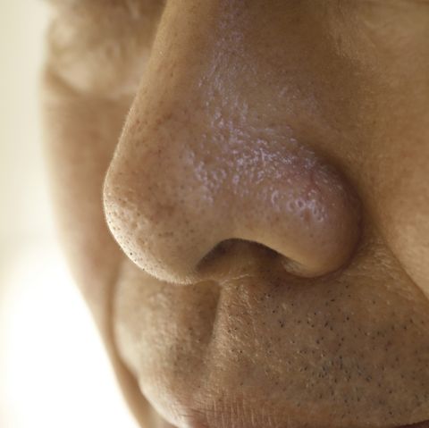 Close up of senior man's nose