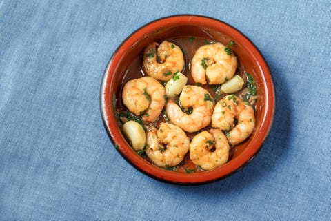 Close-Up Of Shrimps In Bowl On Table