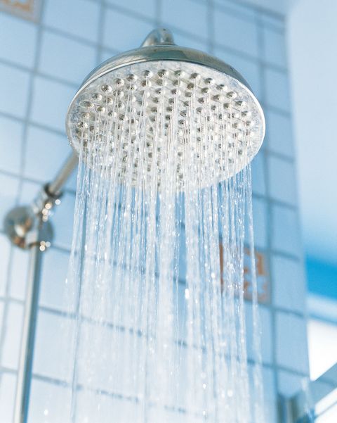 Close-Up of Water Running from a Showerhead