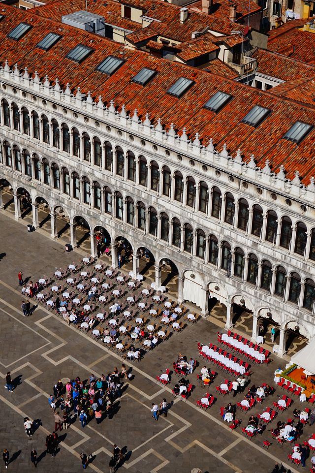 close up on piazza san marco, square, venice, italy