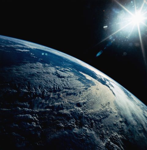 Earth Seen from Space Shuttle Discovery
