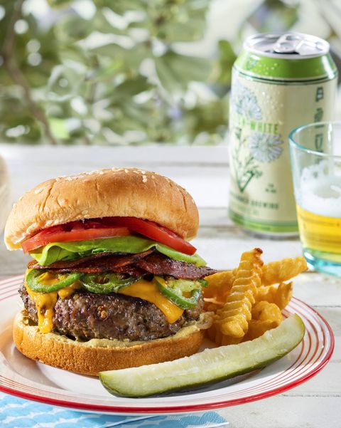 beef burgers with jalapeños, cheddar, and crispy pepperoni