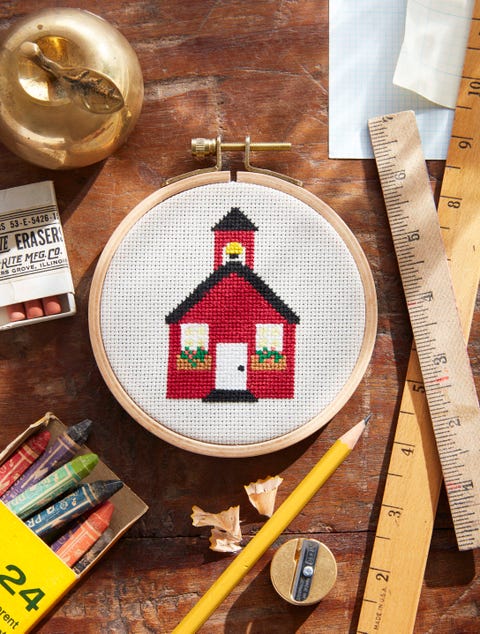 cross stitch school house cross stitch school house