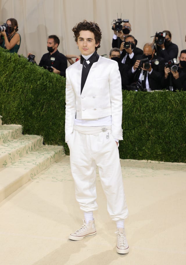 Timothée Chalamet Wore Sweatpants and Chucks to the Met Gala 2021