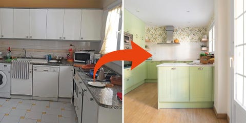 Cocina de estilo campero antes y después