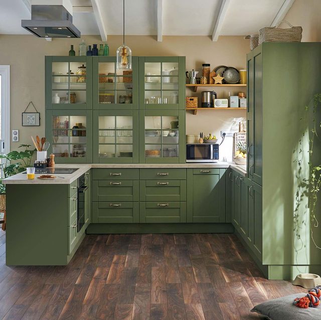 cocina en color verde