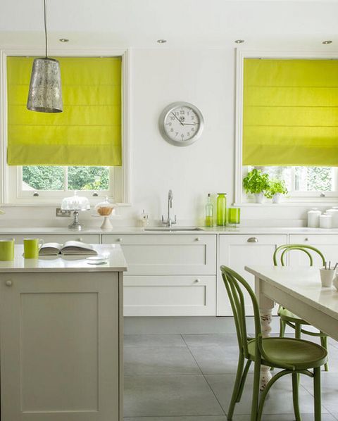 verde lima en este proyecto de cocina de english blinds