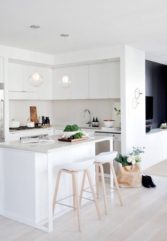 25 ideas y ejemplos para decorar una cocina blanco