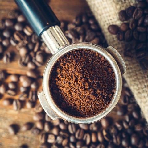 Coffee Ground in Portafilter for Espresso Coffee Ground in Portafilter for Espresso