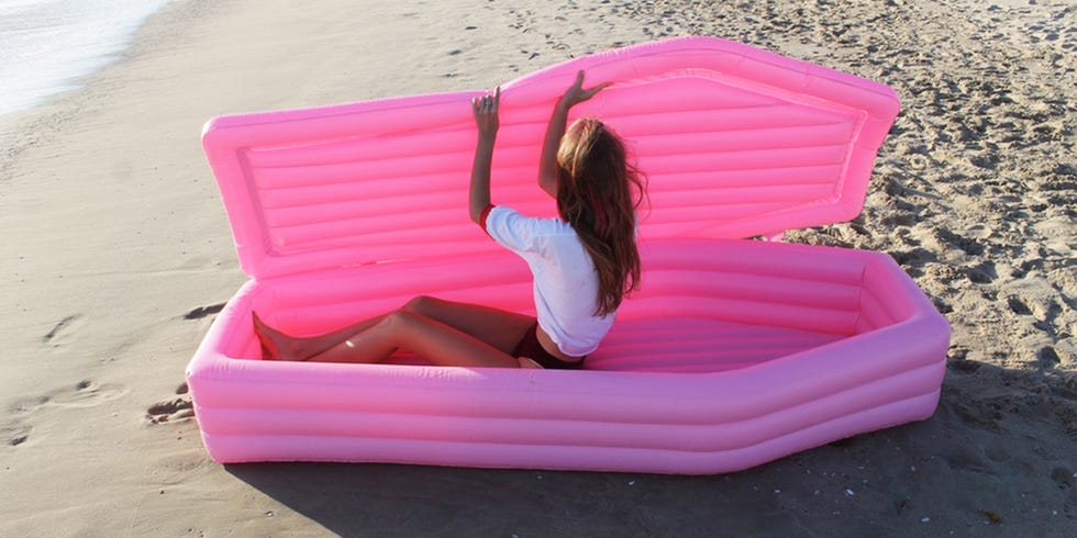 pool floaty coffin