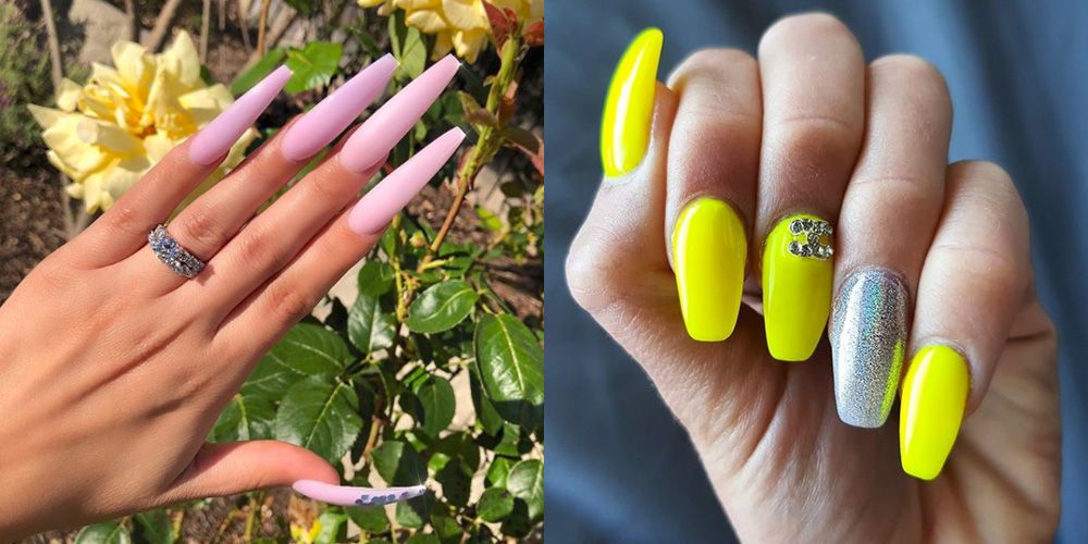 12 Ways to Wear Coffin Shaped Nails — Design Ideas for ...