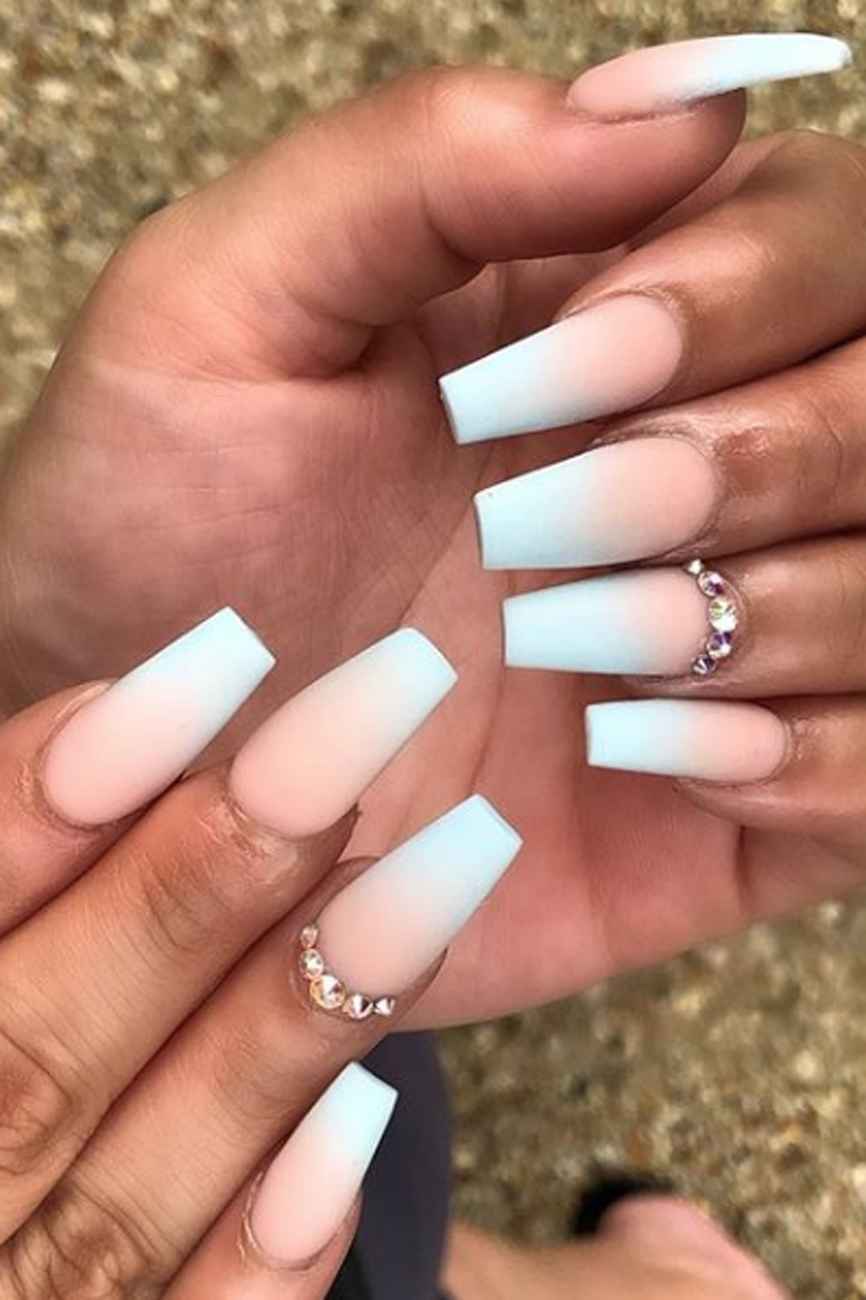 Pastel Blue Acrylic Nails 