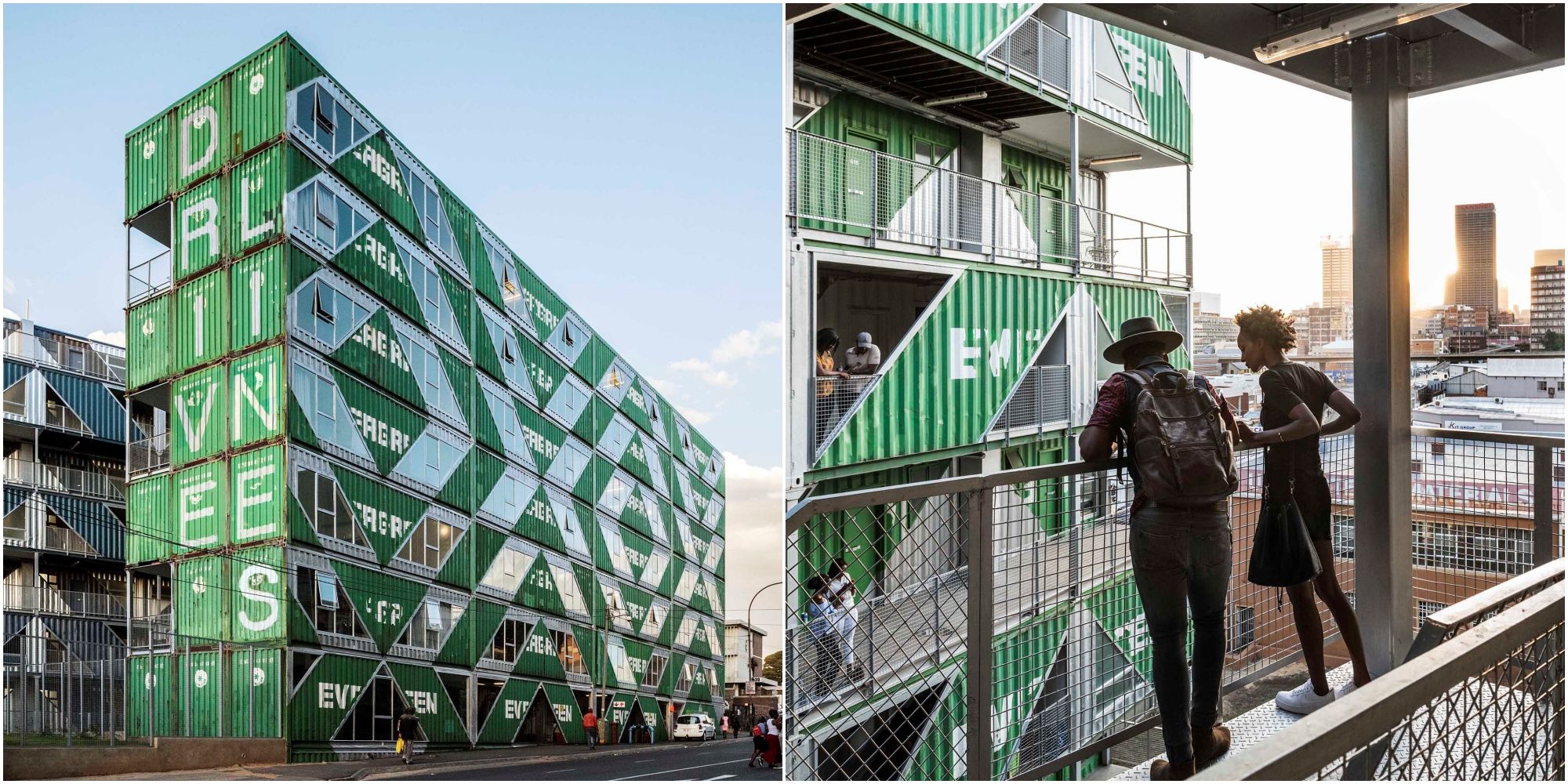 紐約建築師用 長榮貨櫃 打造140戶公寓 經典綠底白字貨櫃很 台味 簡約白室內設計太時尚啦