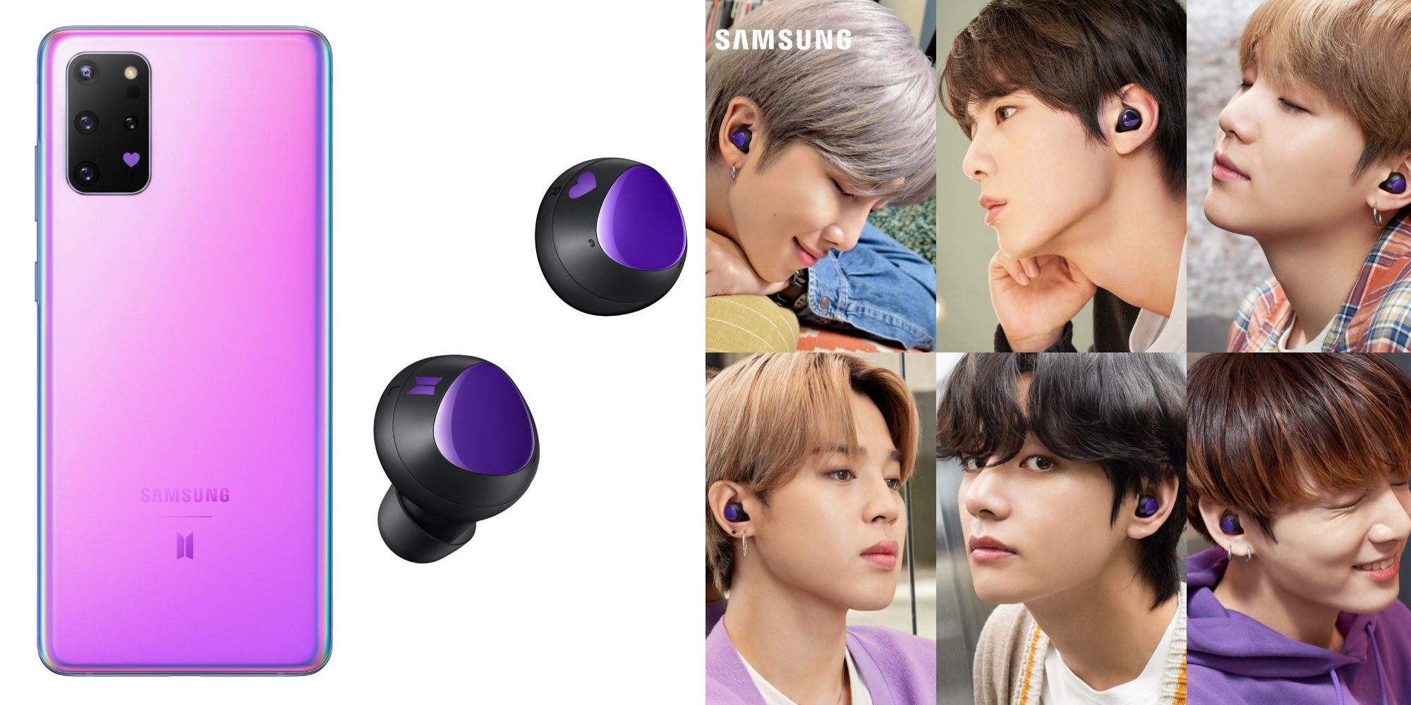 三星SAMSUNG推出「紫色愛心」Galaxy S20+和Buds+耳機！BTS防彈少年團 