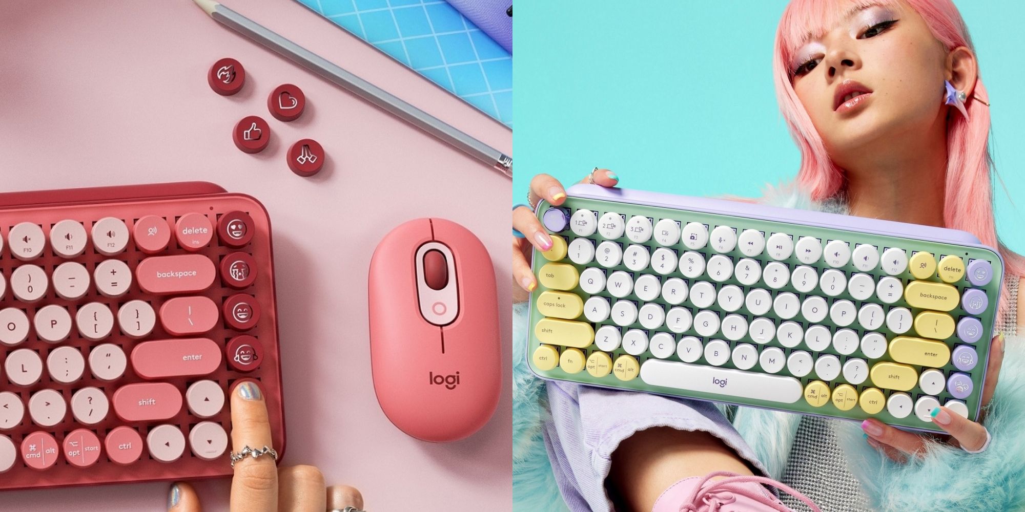 羅技 pop keys 首創「emoji 鍵盤」可愛爆擊!8種表情鍵、3款夢幻色+復古小圓鍵必收