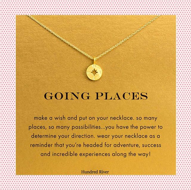 best college graduation gifts funny wine label and going places gold compass necklace