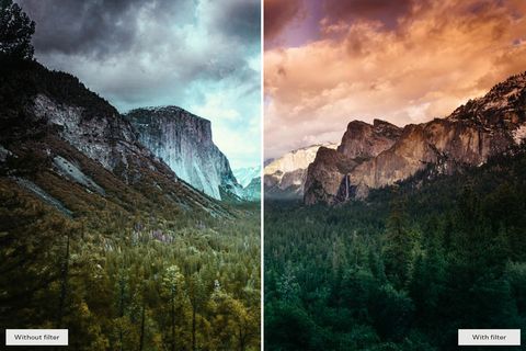 fotoğraf filtrelerini gösteren iki resimden oluşan bir kolaj