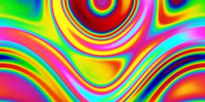 Colorful flowing chromatic holographic dynamic waves