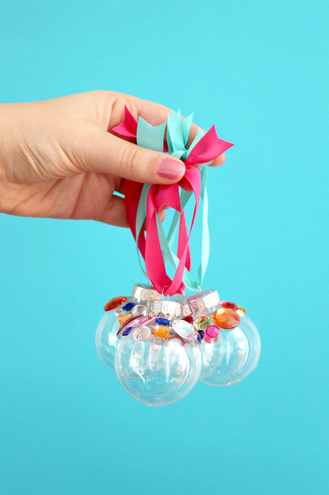 christmas crafts for kids  colorful rhinestone ornaments