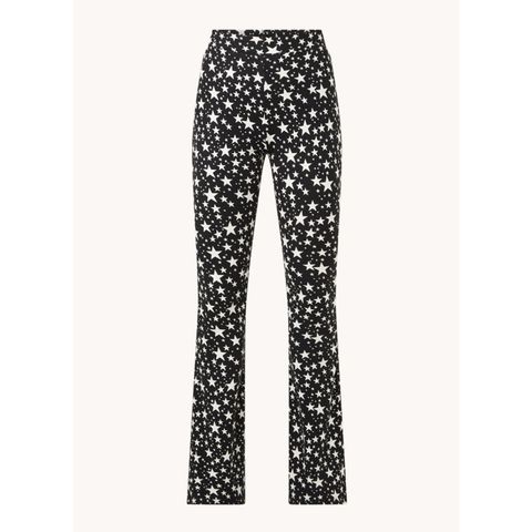colorful rebel jolie high waisted flare leggings with star print