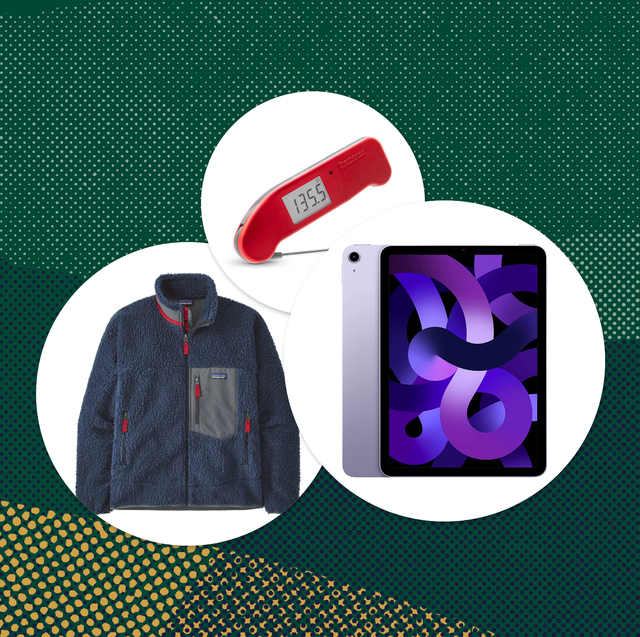 collage of thermapen patagonia jacket and apple ipad
