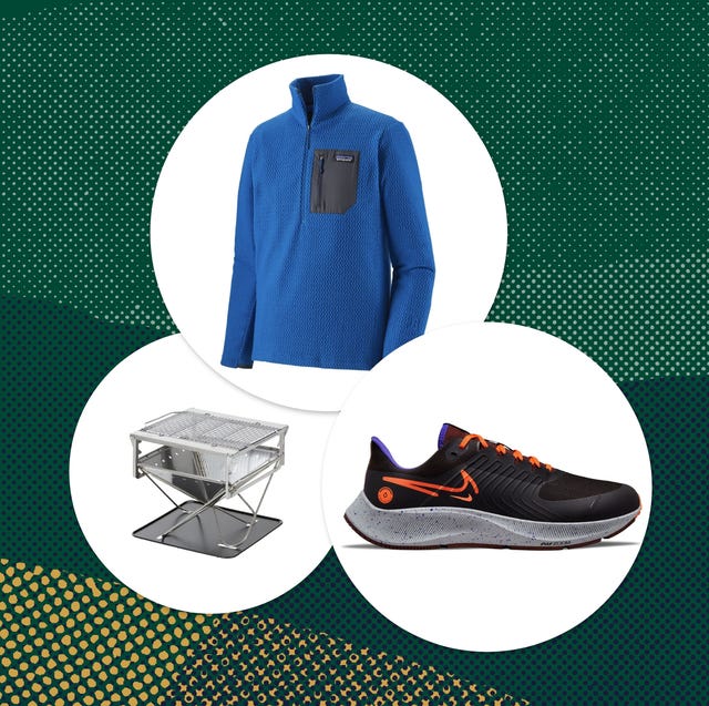collage of patagonia zip nike shield pegasus and takibi grill