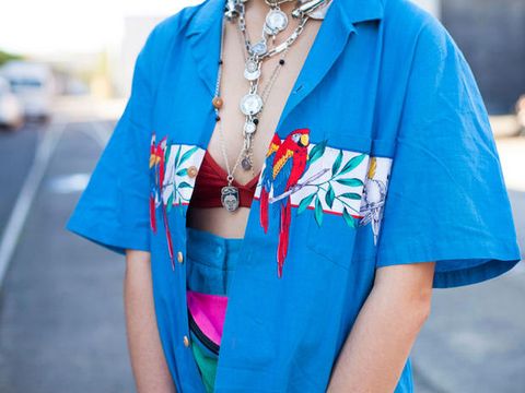 Blue, Clothing, Street fashion, Turquoise, Cobalt blue, Electric blue, Red, Fashion, Outerwear, Pink, 