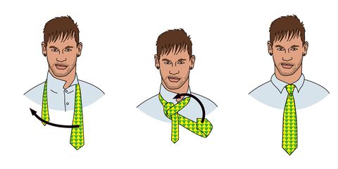 cómo hacer el nudo de corbata windsor de la mano de Neymar Jr.