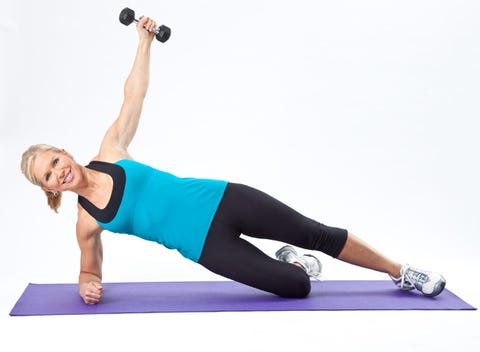 Side plank with arm sweep