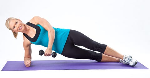 Side plank with arm sweep