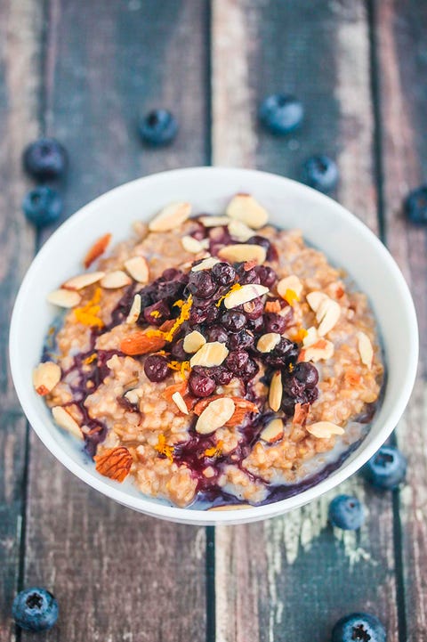 avena con compota de arándanos