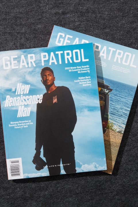gear patrol magazine issue 19 stacked on top of issue 18