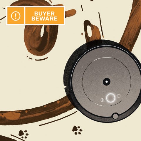 roomba on a dog poop illustration