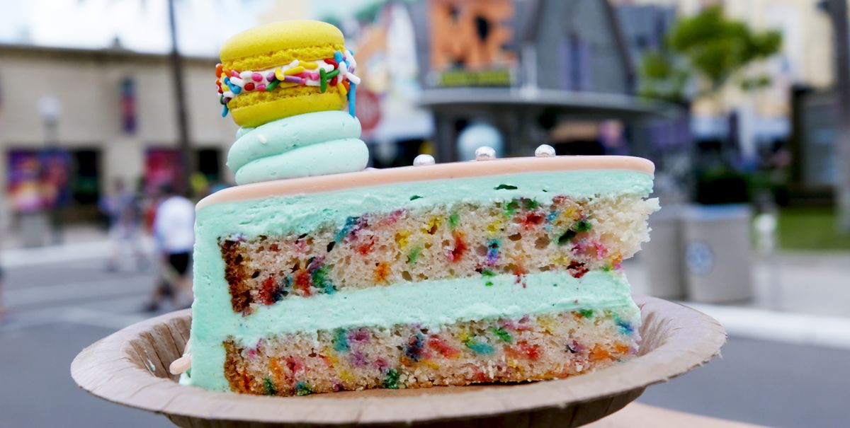 Universal Florida's TODAY Cafe Has A Macaron-Topped Confetti Cake - Delish.com