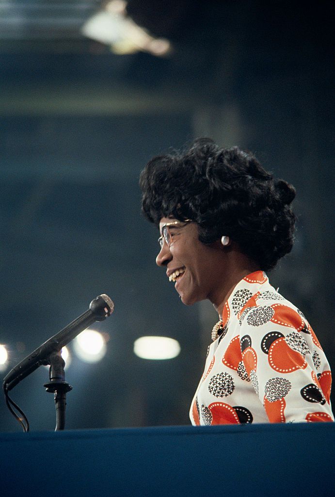 SHIRLEY CHISHOLM ANNOUNCING CANDIDACY 8x12 SILVER HALIDE PHOTO PRINT 
