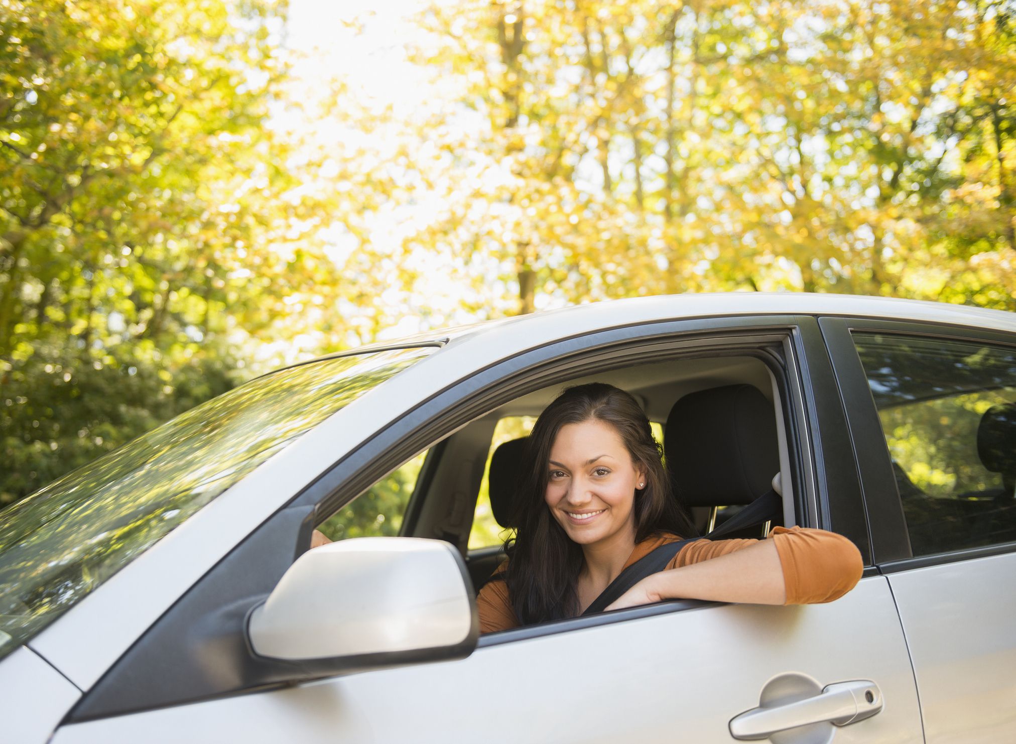 connecticut newtown woman driving car royalty free image 1584914980