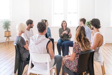 Support group gathering for a meeting constelaciones familiares
