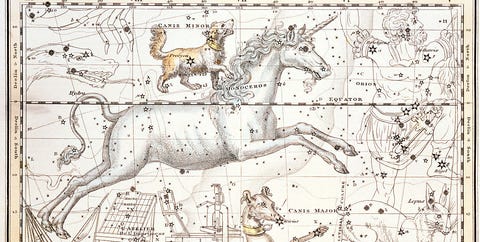 Constellations of Monoceros the Unicorn, Canis Major and Minor from A Celestial Atlas by Alexander Jamieson