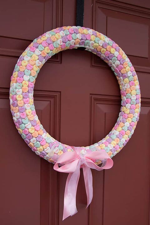conversation heart wreath