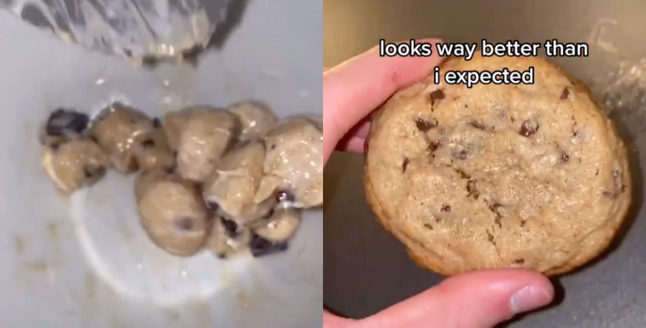 A TikToker Baked The Dough In A Ben & Jerry's Pint Into A Cookie