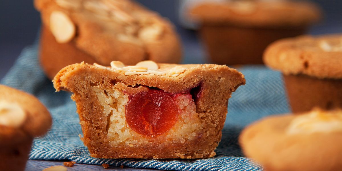 Cherry bakewell cookie cups