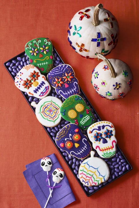 cookie skulls and pumpkin sugar cookie cutouts