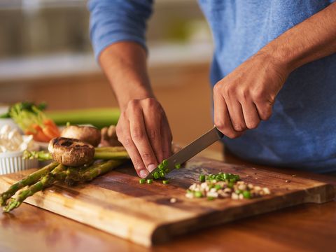 Food, Cook, Cuisine, Hand, Cutting board, Dish, Cooking, Vegetable, Recipe, Asparagus, 