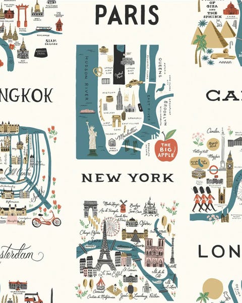Papel pintado City Maps de York papel pintado city maps de york