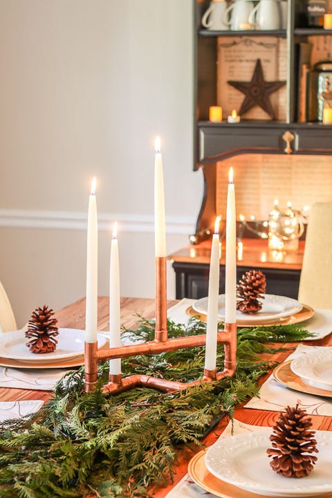copper candle holder