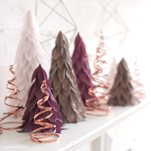 copper spiral trees small christmas tree decorations