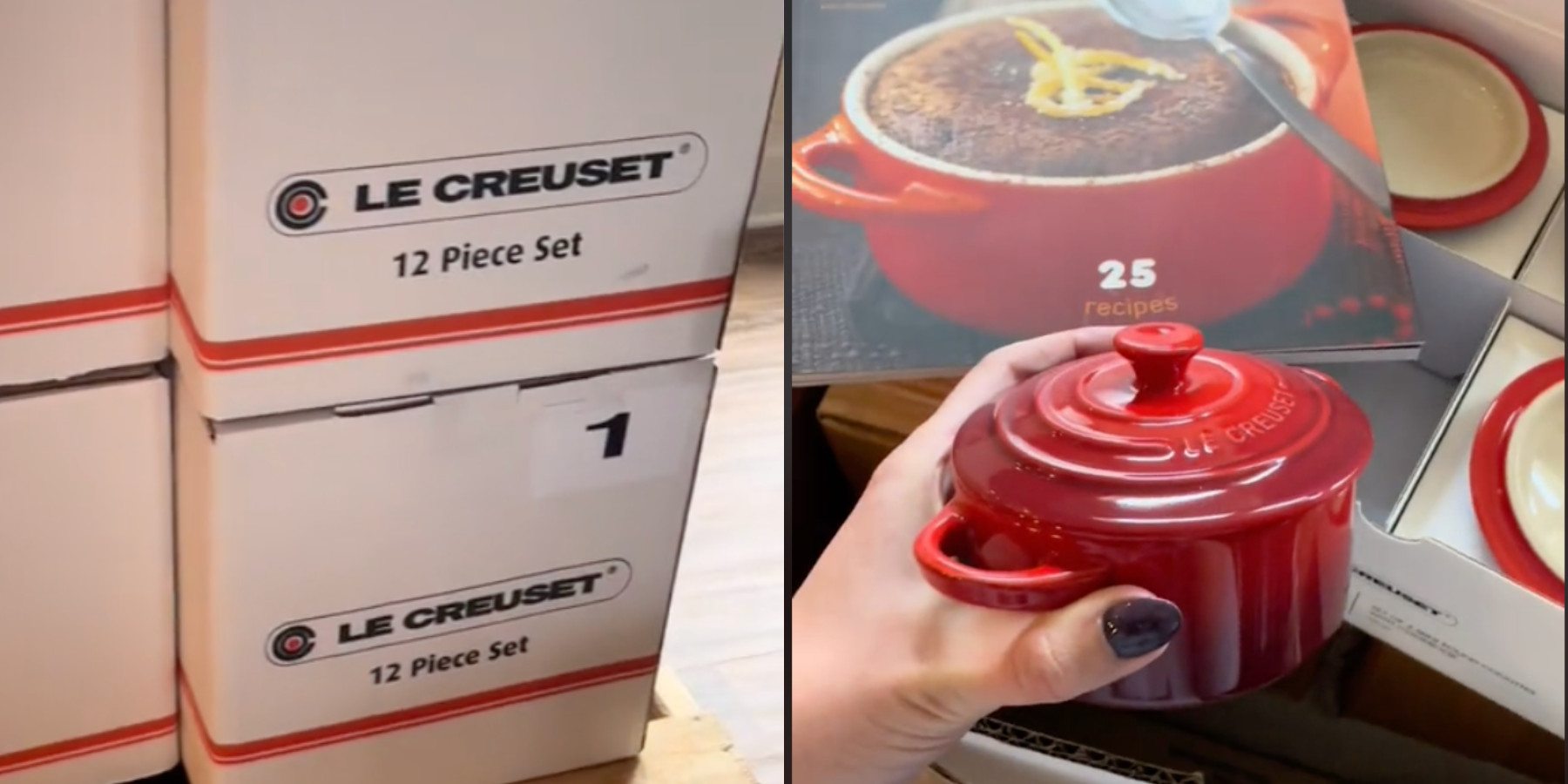 A Woman Received The $4,500 Viral Le Creuset Set For Christmas & Her Unboxing Is Going Viral