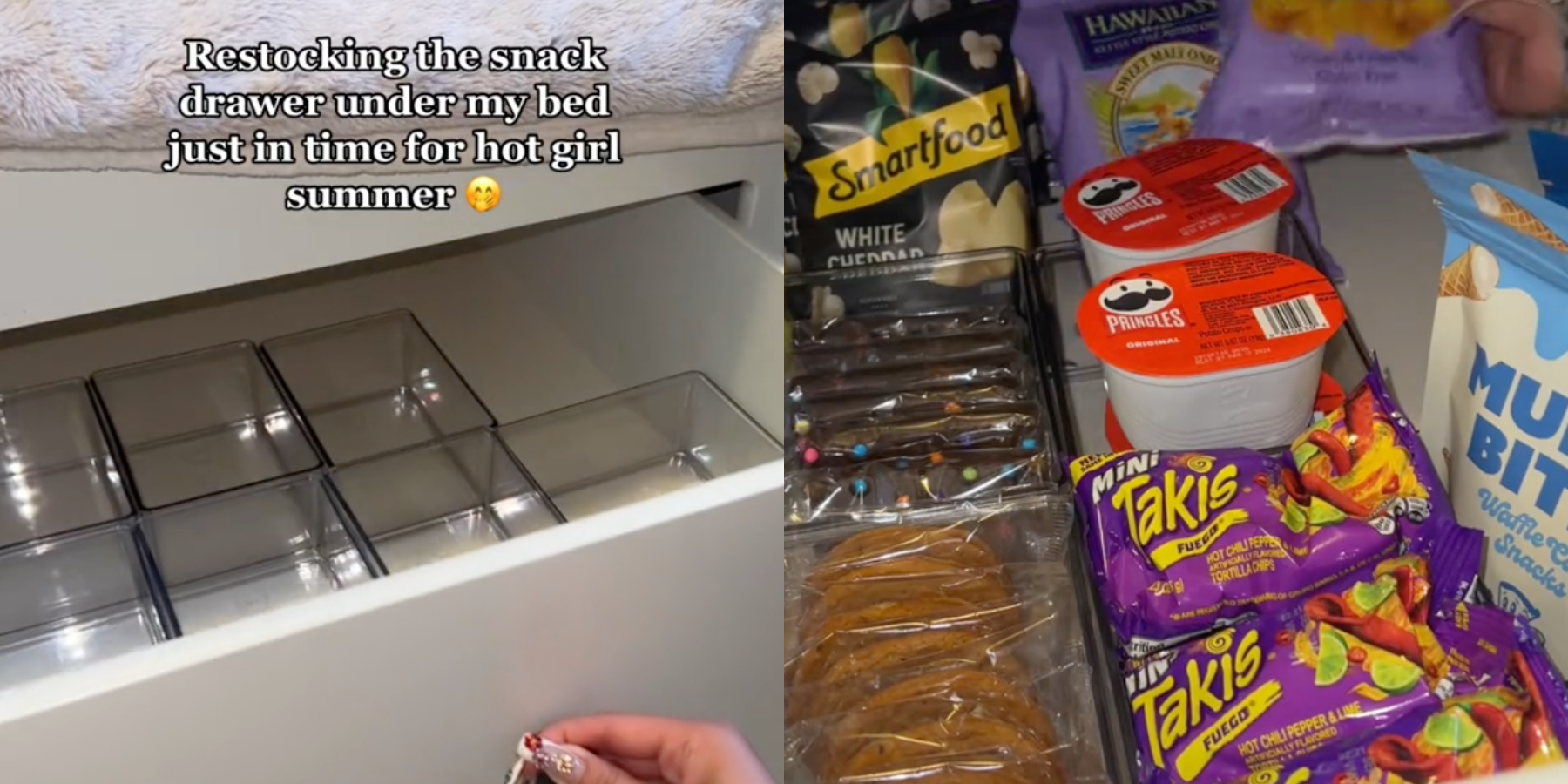 This Woman Has A Shocking Snack Drawer Under Her Bed And TikTok Is Upset